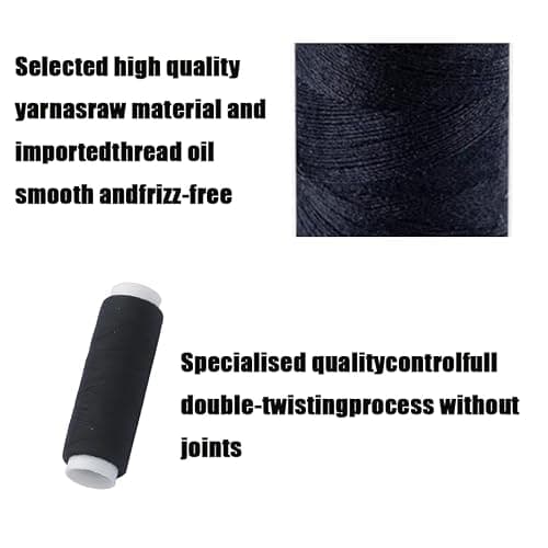 3 Pcs Sewing Kit with Black Thread, Needles and Tape Measure for Repairs — view 3