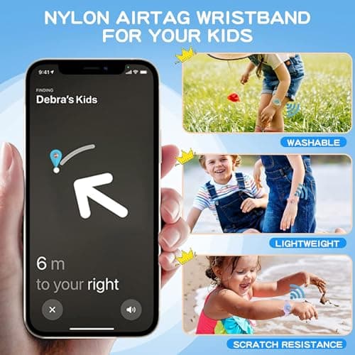 Dingfeiyu Kids Waterproof Bracelet for Airtag, Soft Silicone Wristband Case Cover for Airtag, Lightweight Holder for Apple AirTag Watch Band for Toddler — view 4