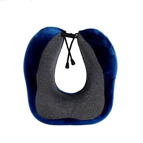Makimoo Memory Foam Travel Pillow, Neck Pillow with 360-Degree Head Support, Comfortable and Lightweight, Ideal for Sleeping on Airplane, Car, Train, Bus and Home Use, Comes with Storage Bag (Blue) — view 3