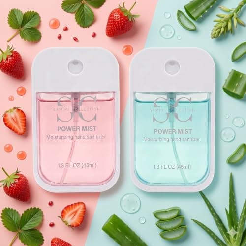 Hand Sanitizer Travel Size 2 Pack (Aloe Vera & Strawberry)), Mini Pocket Bottles for Hand Care, Quick Absorbing Scented Hand Sanitizer, Soothing Fragrance, Ideal for Travel, Office, Home & Daily Use — view 2