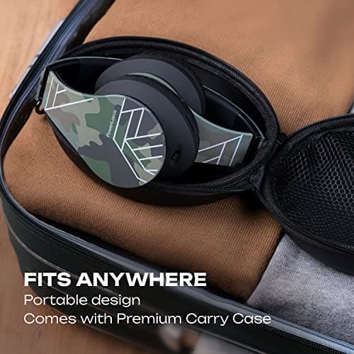 PowerLocus Bluetooth Over-Ear Headphones, Wireless Stereo Foldable Headphones Wireless and Wired Headsets with Built-in Mic, Micro SD/TF, FM for iPhone/Samsung/iPad/PC (Camouflage) — view 5