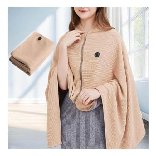 Heated Blanket Shawl for Women, Cozy Portable Suitable for Office Home Rest, Car Travel, Outdoor Camping,Apricot