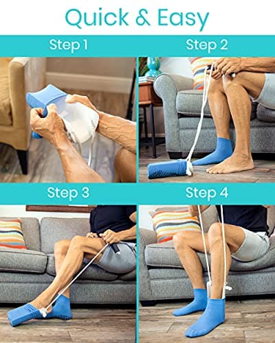 Vive Sock Aid for Putting Socks On and Off - Pulling Assist Device - Compression Sock Helper Aide Tool - Puller, Donner for Elderly, Senior, Pregnant, Diabetics - Stocking Pull Up Assistance Help — view 5