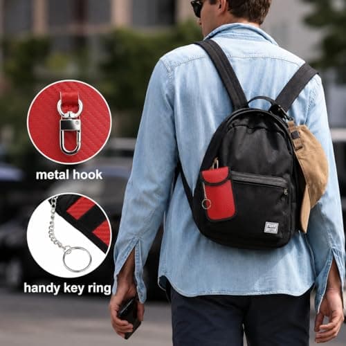 Diyife 2 Pack Faraday Pouch, RFID NFC Car Key Signal Blocker Pouch, Full Shielding Keyless Entry Anti-Theft Relay Attack Faraday Bag for Car Motorcycle Keys, Bank Cards and ID Cards, Red — view 6