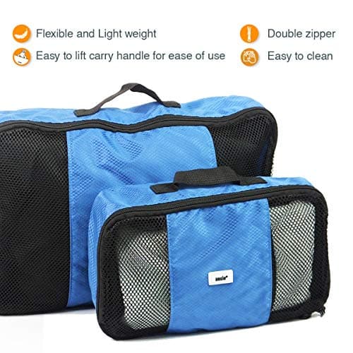 ANSIO Packing Cubes for Suitcase, 6-Piece Travel Luggage Organiser Set,Blue — view 4