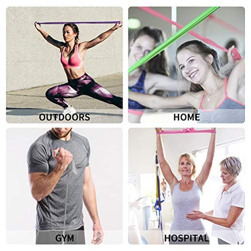 PROIRON Latex-Free Resistance Bands, Exercise Bands for Strength Training, Yoga, Pilates, Stretching, Home Gym Workout, Upper Lower Body, Light Medium Heavy — view 5