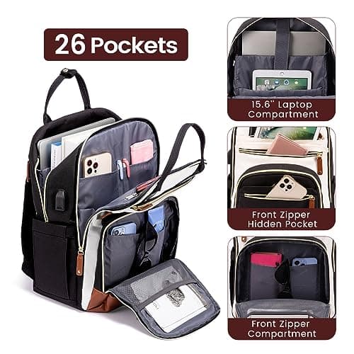 LOVEVOOK Laptop Backpack Women 15,6 inch, Waterproof Rucksack Bag — view 2