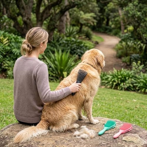 3 Pcs Dog Brush, Dog Grooming Brush Set, Professional Pet Hair Care Tools for Small Breeds, Dog Brushes for Groomings Daily Coat Maintenance and Travel Grooming Kit Preparation(Black/Pink/Green) — view 4