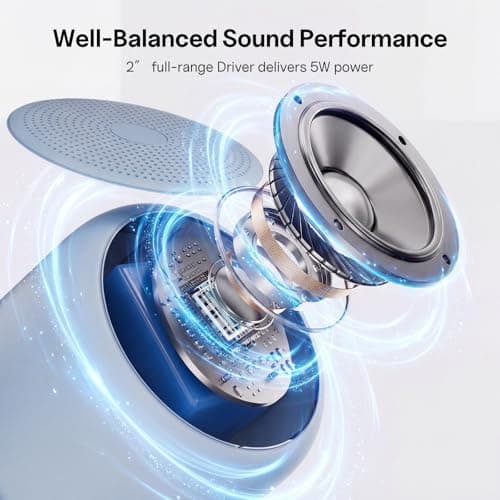 Bobtot Portable Bluetooth Speakers with Strap Mini Speaker, Blue — view 2