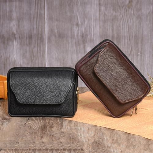 Men's Leather Waist Bag Through Design with Belt for Travel — view 2