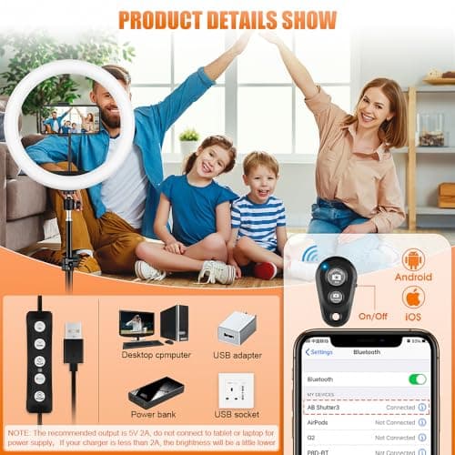 11.5" Ring Light with Tripod & Quadpod Stands for Phone — view 5