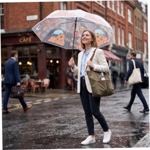 Clear Umbrellas Auto 3 Fold Travel, Transparent Compact Umbrella for Outdoor Rain Protection. — view 6