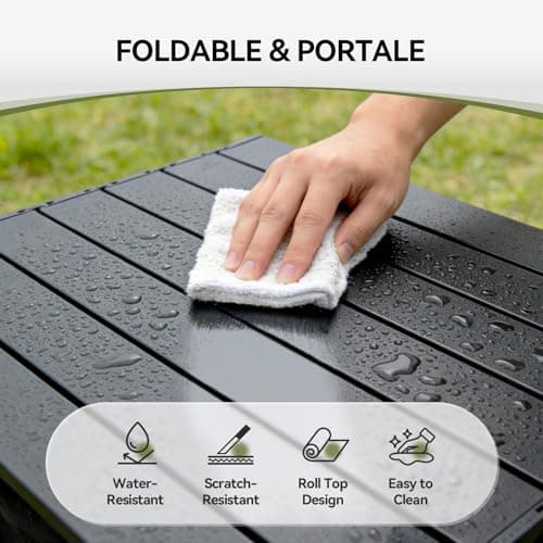 Warmiehomy Portable Camping Table with Storage Bag, Lightweight Folding Table, Aluminum Camp Tables, Beach Table, Metal Grill Table for Sand with Carrying Bag for Outdoor, Picnic, BBQ, RV (Medium) — view 5