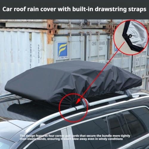 Roof Box Cover, Waterproof Rooftop Luggage Carrier Storage Bag with Pull Cord, Oxford Fabric Rain Dust Protection Storage Bag, for Travel, Camping, Road Trips & Family Vacations — view 2