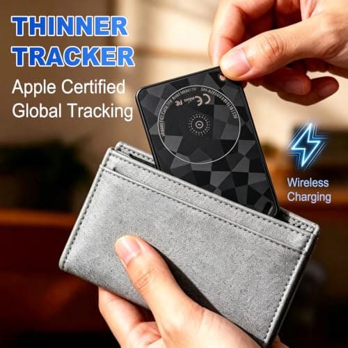 Slim Wallet Tracker Card Compatible with Apple Find My & Google Find Hub, Rechargeable Bluetooth Item Finder, Ultra Slim Smart Tracker for Wallet, Passport, Luggage, Keys, Purse and Bags — view 6