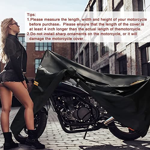 Motorcycle Cover 420D, Waterproof Outdoor, License Plate Window, L 86x37x43 — view 6