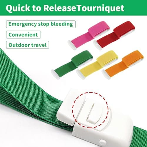 5Pcs Tourniquet with Buckle Adjustable Tourniquet Belt Quick to Release First Aid Torniquetes Medical First Aid Blood Stop Belt,Quick and Slow Release Outdoor Emergency Care for Adult Kid — view 5
