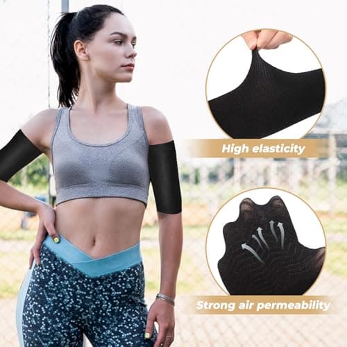 KIPTVO 2PCS Elastic Arm Compression Sleeves for Women, Tattoo Cover up Sleeve, for Muscle Pain,Lymphedema Armsleeve, Tight fit Suitable for Boys and Girls — view 3
