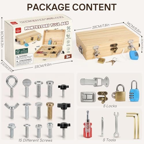 Lehoo Castle Montessori Toys for 3 4 5 Year Olds, Wooden Screwdriver Board — view 2
