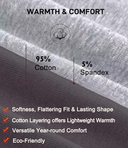wirarpa Women's Thermal Underwear Set Cotton Base Layer Top & Bottoms M — view 5