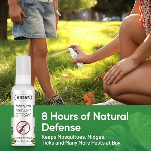 Anbar Natural Insect Repellent Spray 100ml for Body, Skin - 8 Hour Protection, Safe Deet-Free, Repels Mosquitoes, Midge, Biting Insects for Adults & Kids — view 2