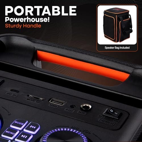 Pyle Portable Wireless PA Speaker with Bag, Bluetooth Party, TWS, 100W — view 5