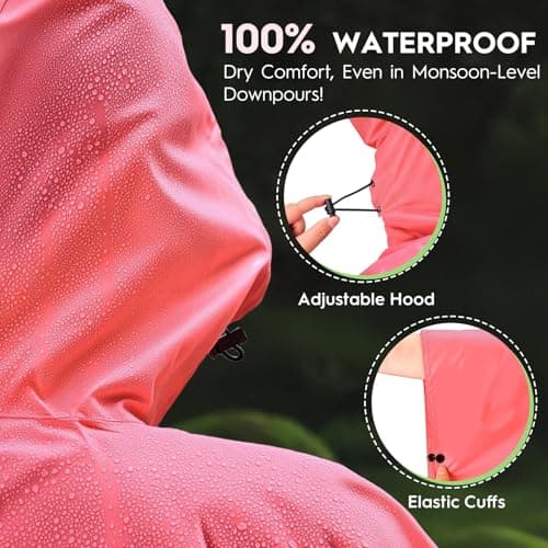 Bruvoalon Multi-functional Waterproof Rain Poncho with 1/4 Zip & Chest Pocket, 3-in-1 Outdoor Rain Poncho, Sunshade, & Ground Mat for Adults Emergency Outdoor, Burgundy — view 3