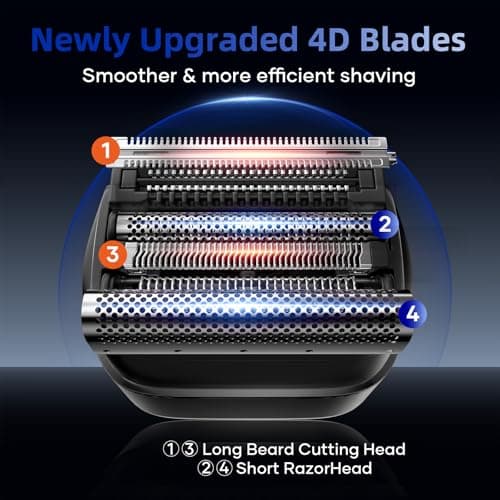Kensen Mini Foil Shaver for Men, 4 Floating Blades, Travel Electric Razor — view 2