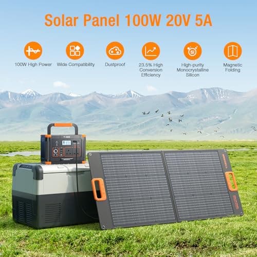 GRECELL 100W Solar Panel for Power Station Generator, Portable Foldable — view 2