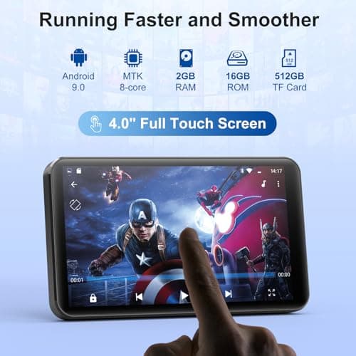 MECHEN Android MP3 Player 4" Touchscreen Bluetooth WiFi Gray — view 2