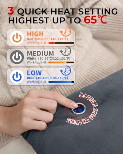 Olutula Rechargeable Hand Warmers, Portable Double Sided Heated Hand Warmer Body Warmer with 3 Heat Modes, Fast Electric Warming, Perfect Ideal Winter Hand Warmer Gift for Men Women Camping Outdoor — view 3