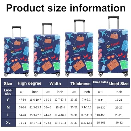 Amexo Suitcase Cover 18-32 Inch Travel Trolley Case Cover Elastic Polyester Luggage Cover Protectors Washable Suitcase Cover for Business Trip School Travel and Daily Using (XL, 29-32Inch) — view 2