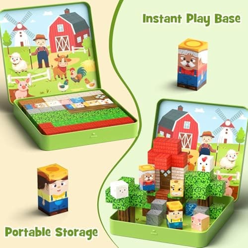 STEM MATCH Magnetic Blocks Travel Set: 49-Piece with Storage Tin for Kids — view 4