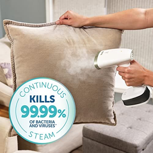 Breville CompactSteam Foldable Garment Steamer | Handheld Travel Clothes Steamer | 1400W | Fast Heat Up | Travel Bag | White & Gold — view 2