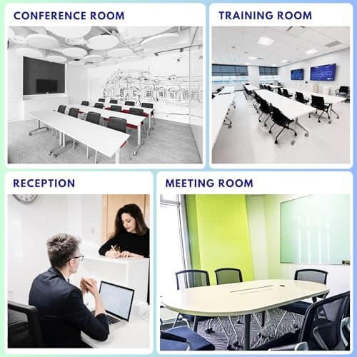 BROBRIYO 10 Pack Stackable & Foldable Conference Room Chairs with Lumbar Support, Armrest - Ergonomic Mesh Bouncing Back for Office Meeting, Conference, Reception and Training Room Chair — view 5