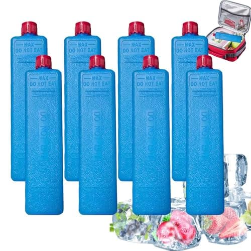 8 X 200ml Freezer Blocks For Cooler Bags, Reusable Ice Crystal Cooling Boxes, Long-Lasting Air Conditioner Fan Ice Crystal Box For Camping Fishing Breastmilk Storage Beach Road Trip Picnics