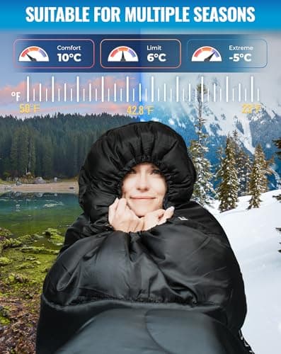KingCamp Sleeping Bag 3-4 Season Single Black Flanell L — view 3