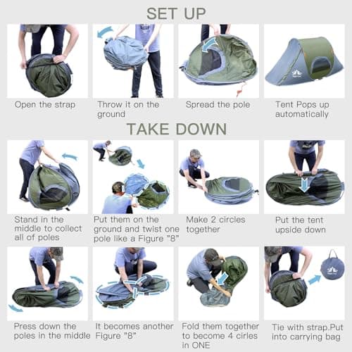 Night Cat 1 Man Pop Up Tent: 3S Set Up and Waterproof for Outdoor — view 5