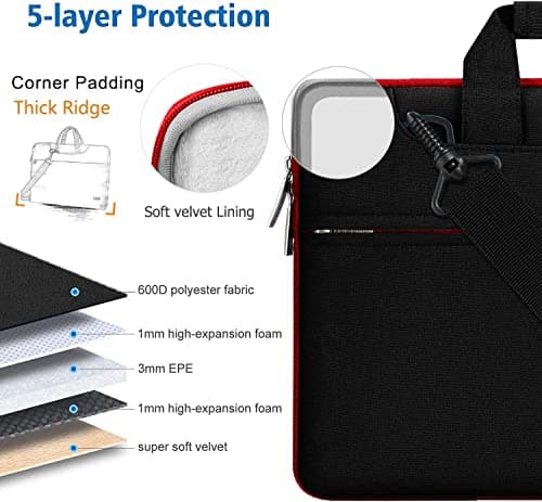 HSEOK Laptop Shoulder Bag 13 13.3 14 Inch Case Compatible with MacBook Pro/Neo 14" M5/M4/M3/M2/M1,Mac Air/pro/Neo 13" and Most 13 13.3 14 Notebooks,Spill-Resistant Briefcase,B02k02 — view 3