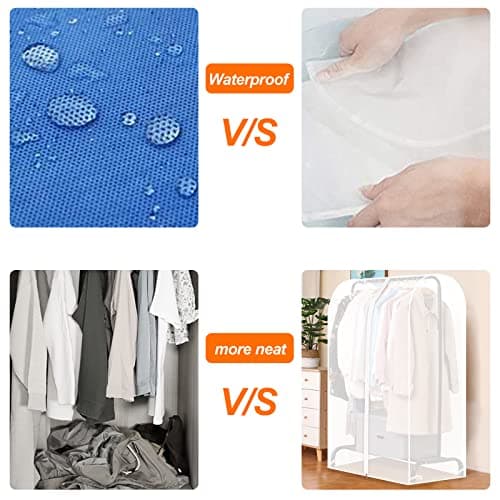 Newaner Garment Bag Long 110 cm Moth Protection for Clothes Rails, Translucent Garment Bags with Zip, Protective Cover, Clothes Rail for Dust, Moisture-Proof — view 4