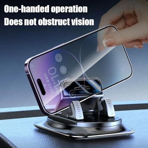 360° Rotating Car Non-Slip Mat Phone Mount for Dashboard, Automatic Locking Anti-Slip Base, Single-Hand Operation Smartphone Holder for Hands-Free Navigation — view 6