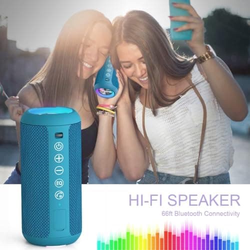 Ortizan Bluetooth Speaker, Portable Speaker with IPX7 Waterproof, Bluetooth 5.3, 30H Playtime, RGB Light, Micro SD card & AUX, Wireless Speaker for Home, Travel, Outdoors — view 3