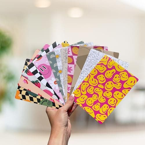 E-Reader Cardstock Paper Inserts for Clear Case | 12 pk 4.88 x 6.73” inches Paper White 11th Generation 6.8" Screen Compatible Put Behind Case Colorful Floral Designs Change Out (1856 Design Mix 2) — view 4