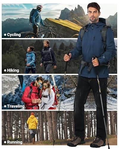 Outdoor Ventures Men's Waterproof Jacket Lightweight Windproof Rain Coats — view 6