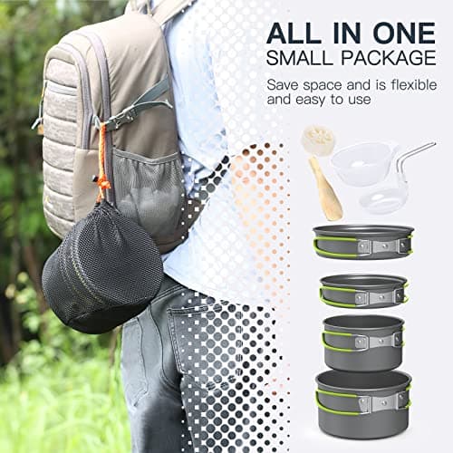 Lixada Camping Cookware, 2-3 People Multifunctional Portable Cooking Set for Outdoor Camping Hiking Picnic — view 4
