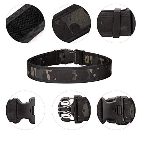 SIVENKE Airsoft Tactical Battle Combat Utility Paintball Carrier Police Security Gear Nylon Belt Quick Release — view 3