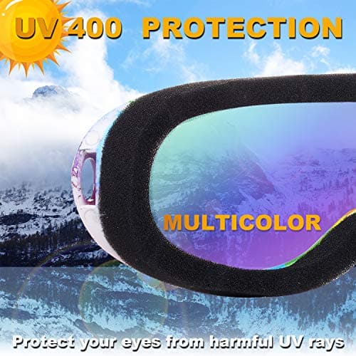 Yizerel Ski Goggles, Pack of 2, Snowboard Goggles for Kids, Boys & Girls, Youth, Men & Women, with UV 401 Protection, Wind Resistance, Anti-Glare Lenses, New Edition — view 5