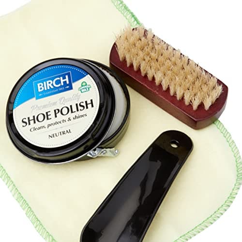 Charles Birch Shoe Care Cleaning Kit, Travel Size Leather Care, 8 Pieces inc 2x Shoe Polishes, 2x Shoe Brushes, 2x Cloths, 1x Shoe Lift, 1x Clear Case — view 3