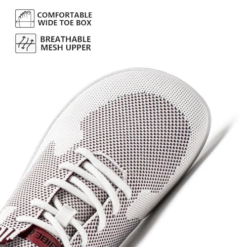 HOBIBEAR Women Barefoot Shoes Men Wide Toe Box Trail Running Mesh Trainers Breathable Comfortable Zero Drop Sole Minimalist for Outdoor Casual Daily Gym Travel Training Walking Red 6 — view 2