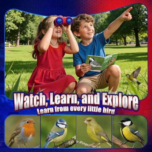 Toys for 3-12 Year Old Boys, Binoculars Kids with Compass & Bird Watching Manual, Outdoor Garden Toys Boy Toy Kids Toy Age 3 4 5 6 7 9, Boy Gifts Toddler Birthday Present Easter Gifts for Kid — view 3